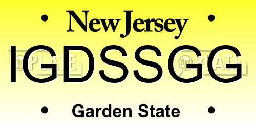 IGDSSGG New Jersey License Plate