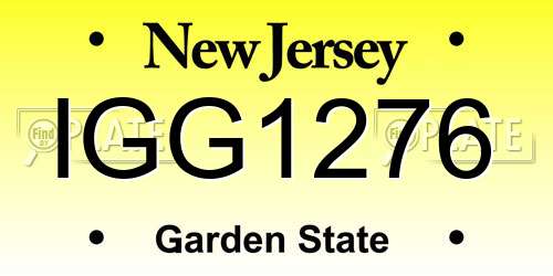 IGG1276 New Jersey License Plate