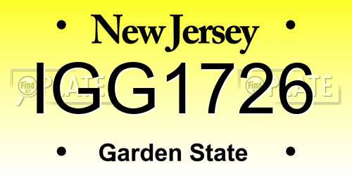 IGG1726 New Jersey License Plate