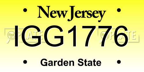 IGG1776 New Jersey License Plate