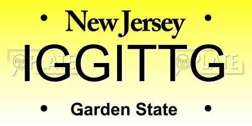 IGGITTG New Jersey License Plate