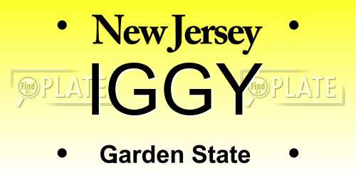 IGGY New Jersey License Plate