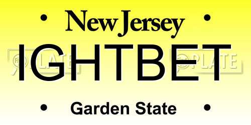 IGHTBET New Jersey License Plate