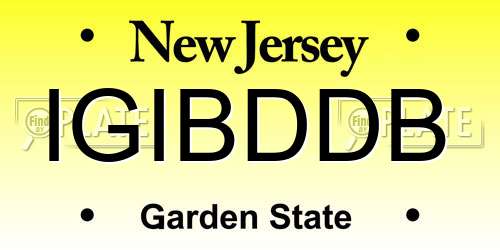 IGIBDDB New Jersey License Plate