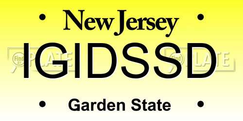 IGIDSSD New Jersey License Plate