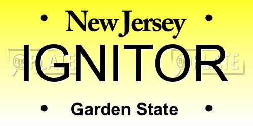 IGNITOR New Jersey License Plate