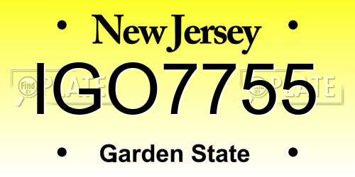 IGO7755 New Jersey License Plate
