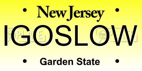 IGOSLOW New Jersey License Plate