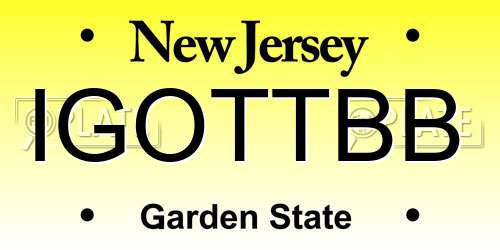 IGOTTBB New Jersey License Plate
