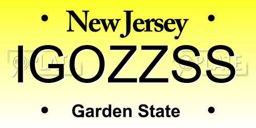 IGOZZSS New Jersey License Plate