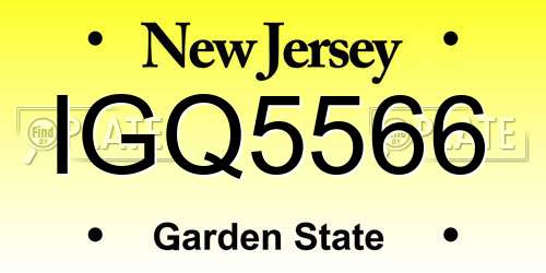 IGQ5566 New Jersey License Plate