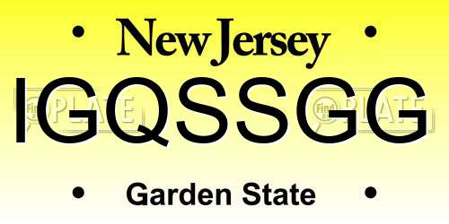 IGQSSGG New Jersey License Plate