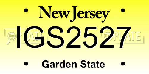 IGS2527 New Jersey License Plate