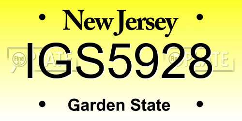IGS5928 New Jersey License Plate