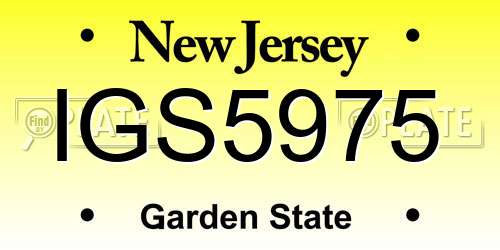 IGS5975 New Jersey License Plate
