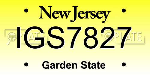 IGS7827 New Jersey License Plate