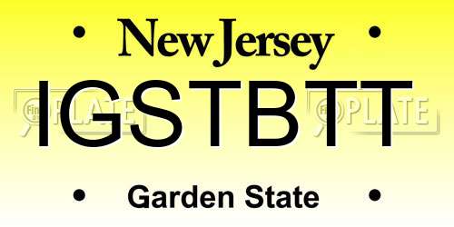 IGSTBTT New Jersey License Plate