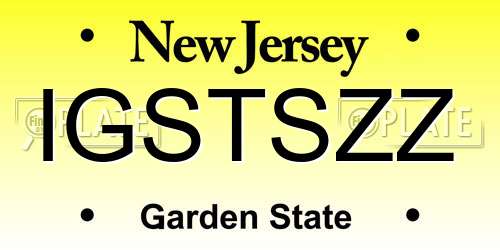 IGSTSZZ New Jersey License Plate
