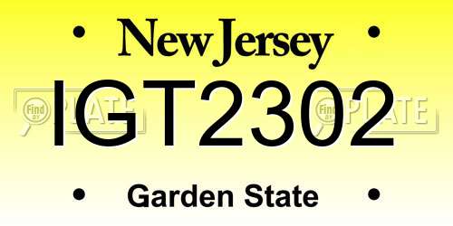 IGT2302 New Jersey License Plate