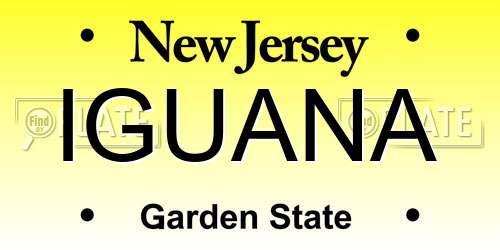 IGUANA New Jersey License Plate