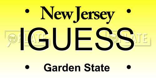 IGUESS New Jersey License Plate