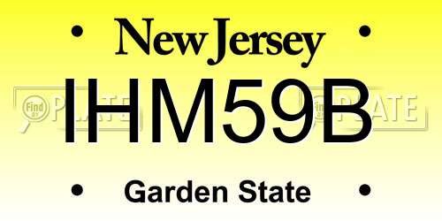 IHM59B New Jersey License Plate