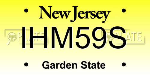 IHM59S New Jersey License Plate