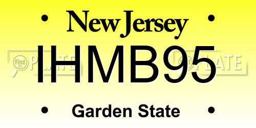 IHMB95 New Jersey License Plate
