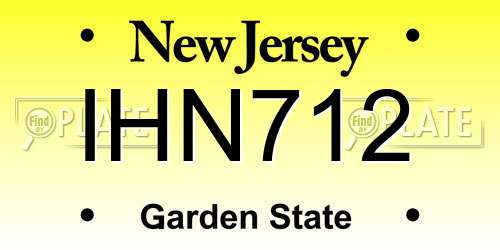 IHN712 New Jersey License Plate