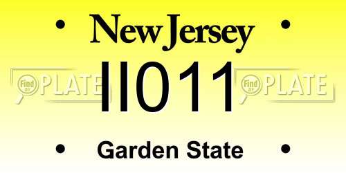 II011 New Jersey License Plate