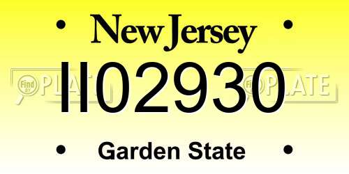 II02930 New Jersey License Plate