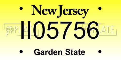 II05756 New Jersey License Plate