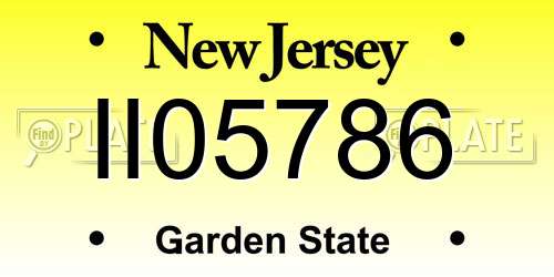 II05786 New Jersey License Plate