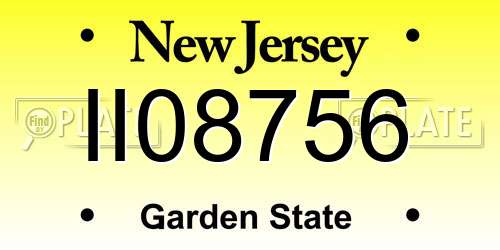 II08756 New Jersey License Plate