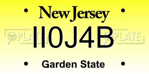 II0J4B New Jersey License Plate
