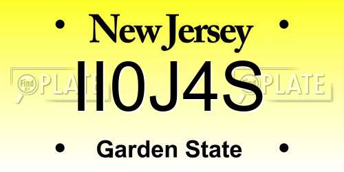 II0J4S New Jersey License Plate