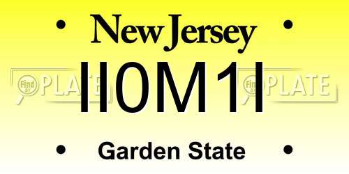 II0M1I New Jersey License Plate