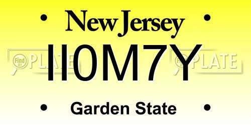 II0M7Y New Jersey License Plate