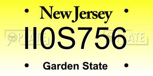 II0S756 New Jersey License Plate