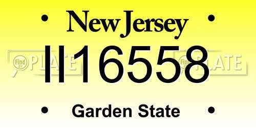 II16558 New Jersey License Plate
