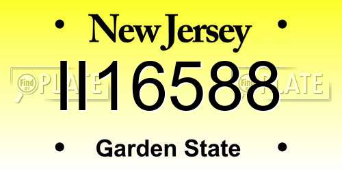 II16588 New Jersey License Plate