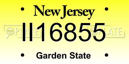 II16855 New Jersey License Plate