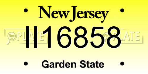II16858 New Jersey License Plate