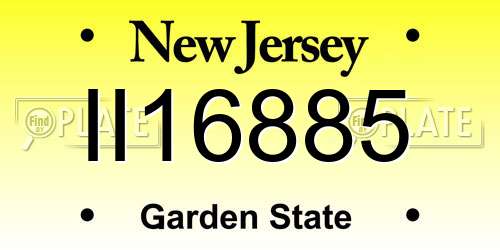 II16885 New Jersey License Plate