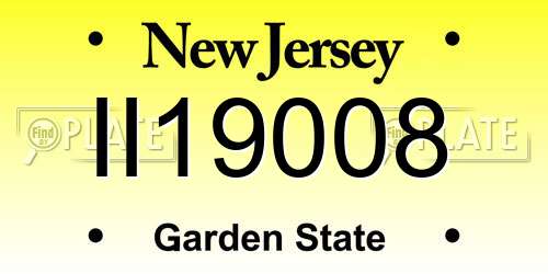 II19008 New Jersey License Plate