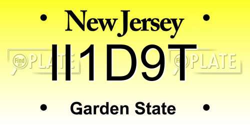 II1D9T New Jersey License Plate