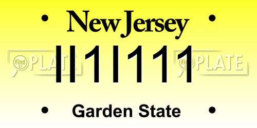II1I111 New Jersey License Plate