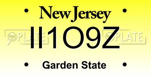 II1O9Z New Jersey License Plate