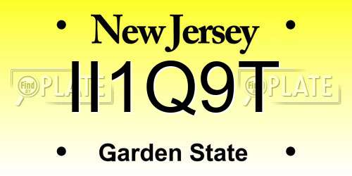 II1Q9T New Jersey License Plate