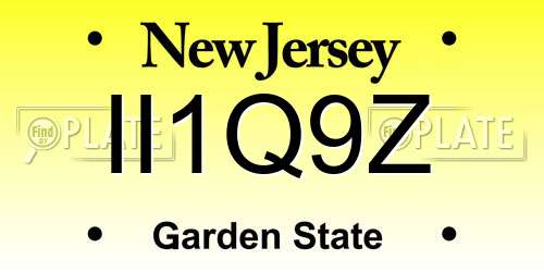 II1Q9Z New Jersey License Plate